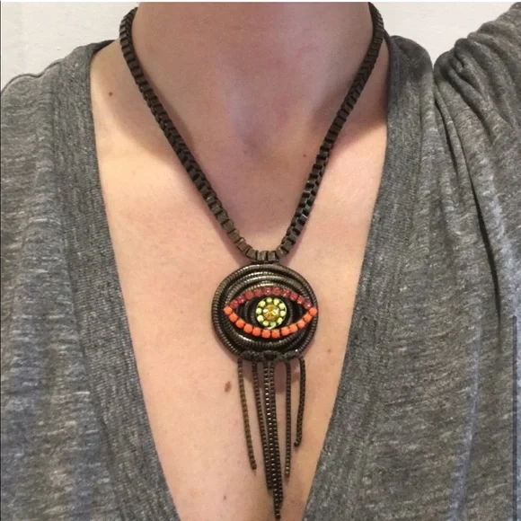 Dannijo x Leandra Medine Collab Eye Statement Necklace - Picture 4 of 4